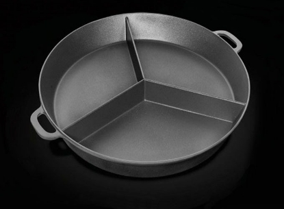 تصویر  ماهیتابه دو دسته سه خانه نچسب AMT سایز 65