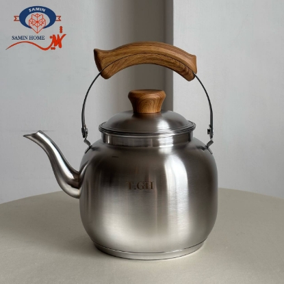 تصویر  کتری بیستون لوله دار کف چدن دسته طرح چوب ۳/۵ لیتر مات مدل ۴۰۰۱۰ قیطاسی