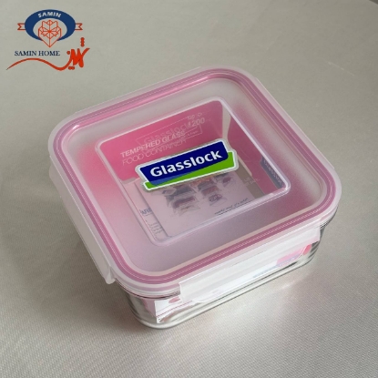 تصویر  ظرف نگهدارنده درب کلیپسی گلس لاک مربع مدل mcsb120