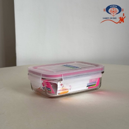 تصویر  ظرف نگهدارنده درب کلیپسی گلس لاک مستطیل مدل mcrb040