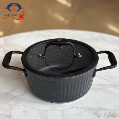 تصویر  قابلمه دور سیلیکون مشکی kzp کالکشن آلما لاکچری سایز ۲۰