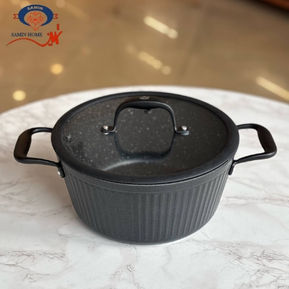 تصویر  قابلمه دور سیلیکون مشکی kzp کالکشن آلما لاکچری سایز ۲۴