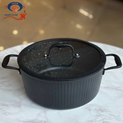 تصویر  قابلمه دور سیلیکون مشکی kzp کالکشن آلما لاکچری سایز ۲۸